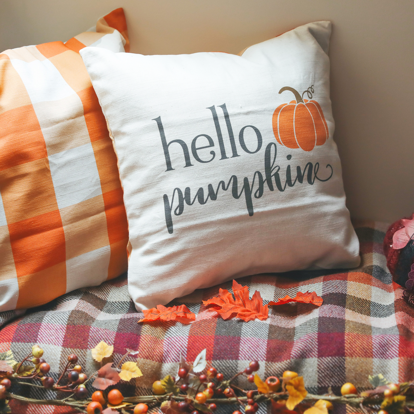<transcy>Cushion Cover "Hello Pumpkin" 40x40cm</transcy>