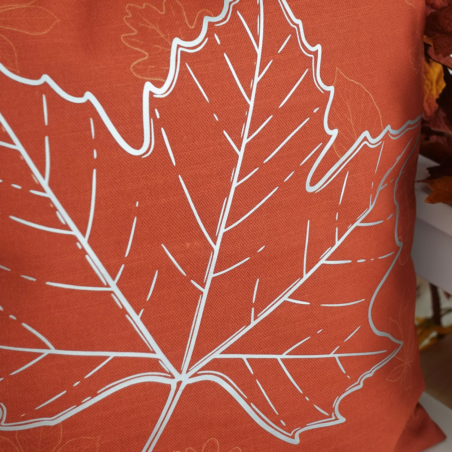 Duo Housse de Coussin "Citrouilles et Feuilles d'Erable" - 40x40cm