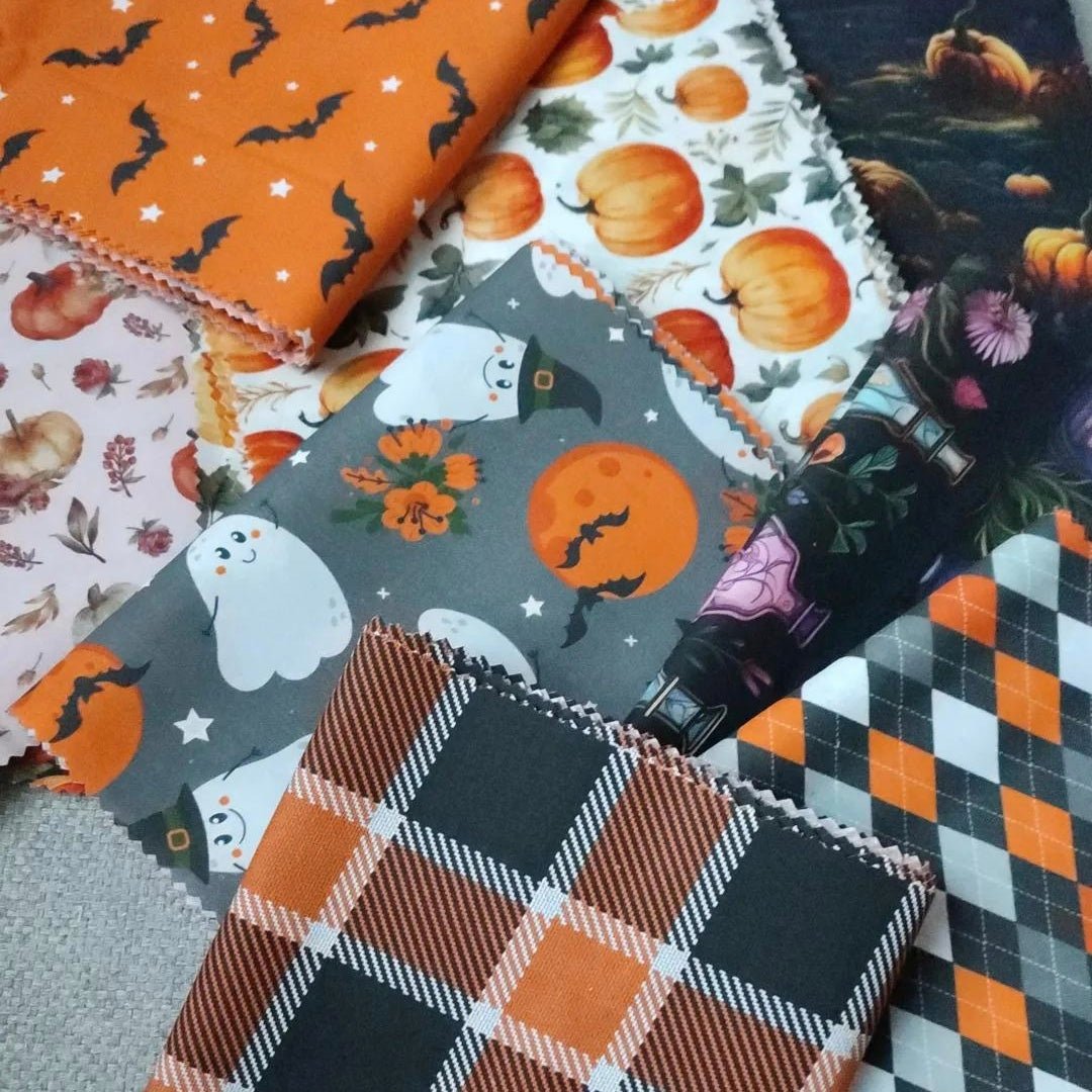 Guirlande de fanions triangles - Fantômes et citrouilles