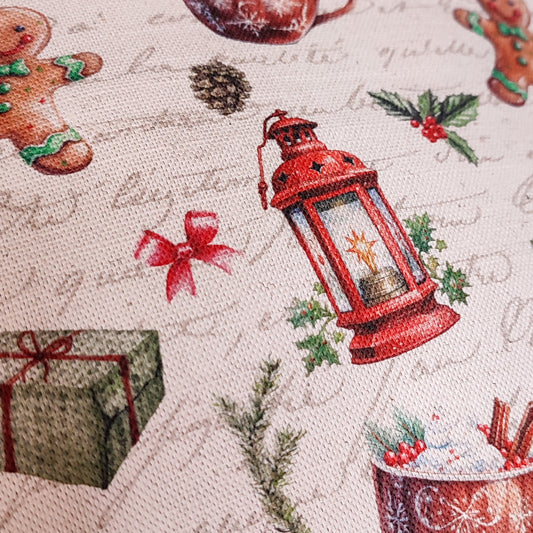 Housse de Coussin "Bonhomme de Pain d'épices" - 40x40cm