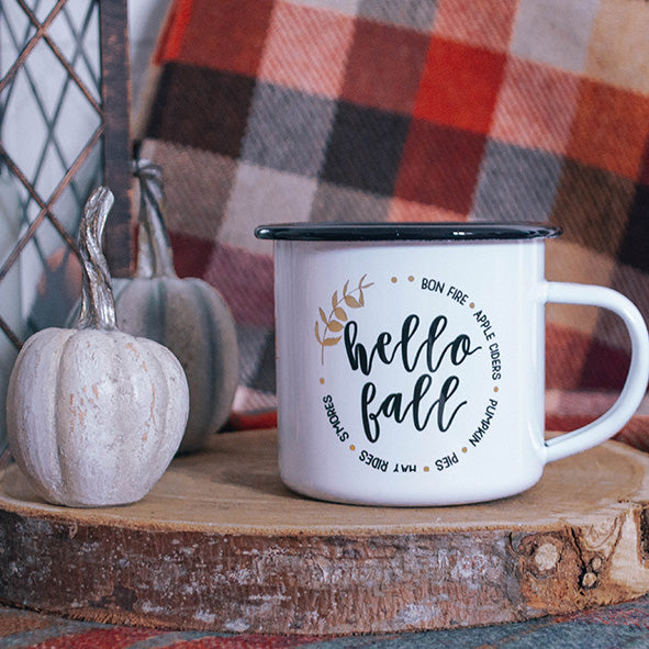 Mug Emaillé "Hello Fall" - 350ml