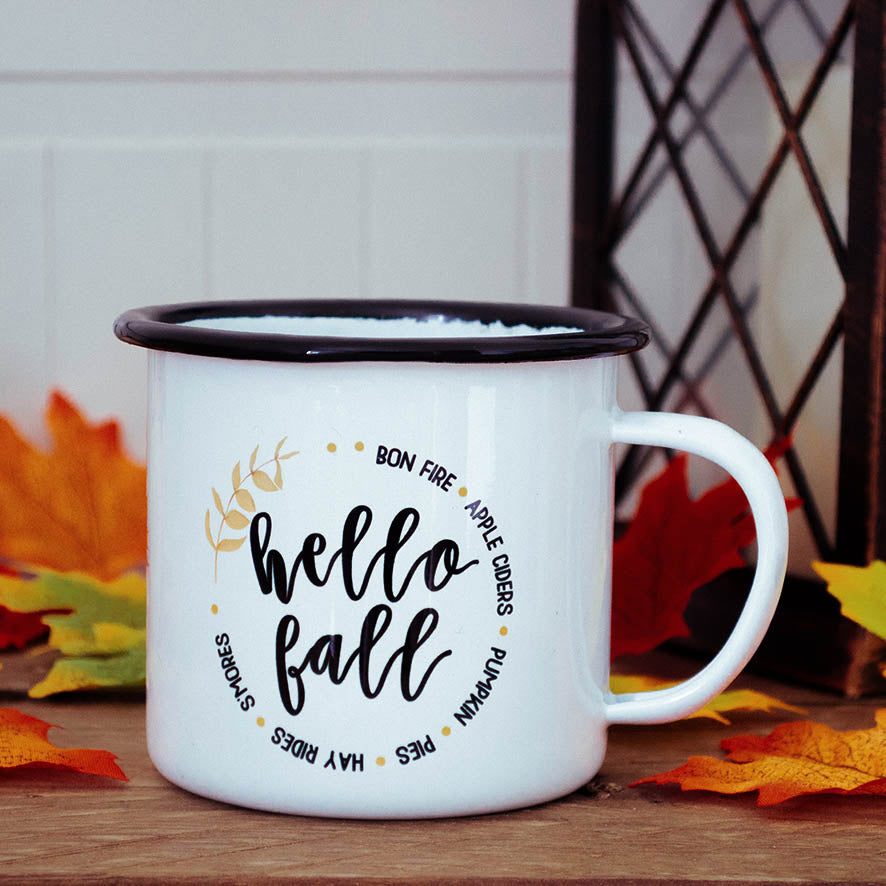 Mug Emaillé "Hello Fall" - 350ml