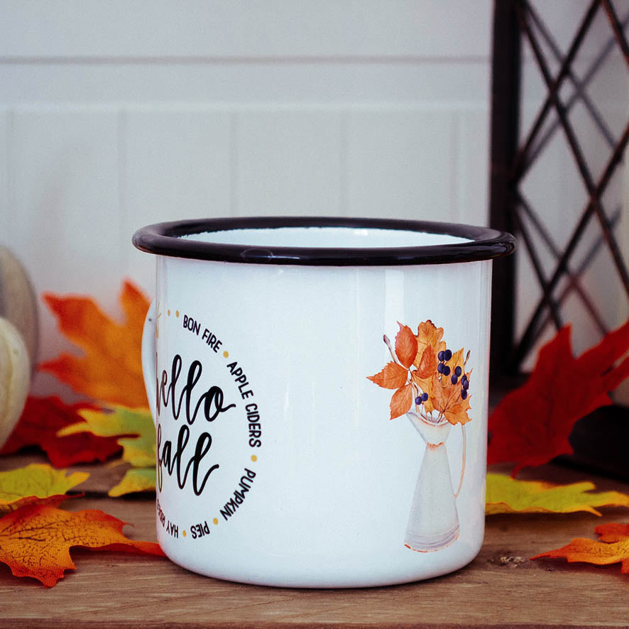 Mug Emaillé "Hello Fall" - 350ml