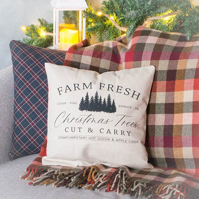 Housse "Farm Fresh Christmas Trees" 40x40cm