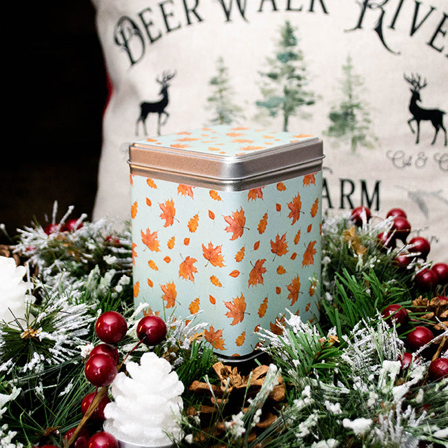 Boîte à thé | Biscuits - Feuilles d'automne