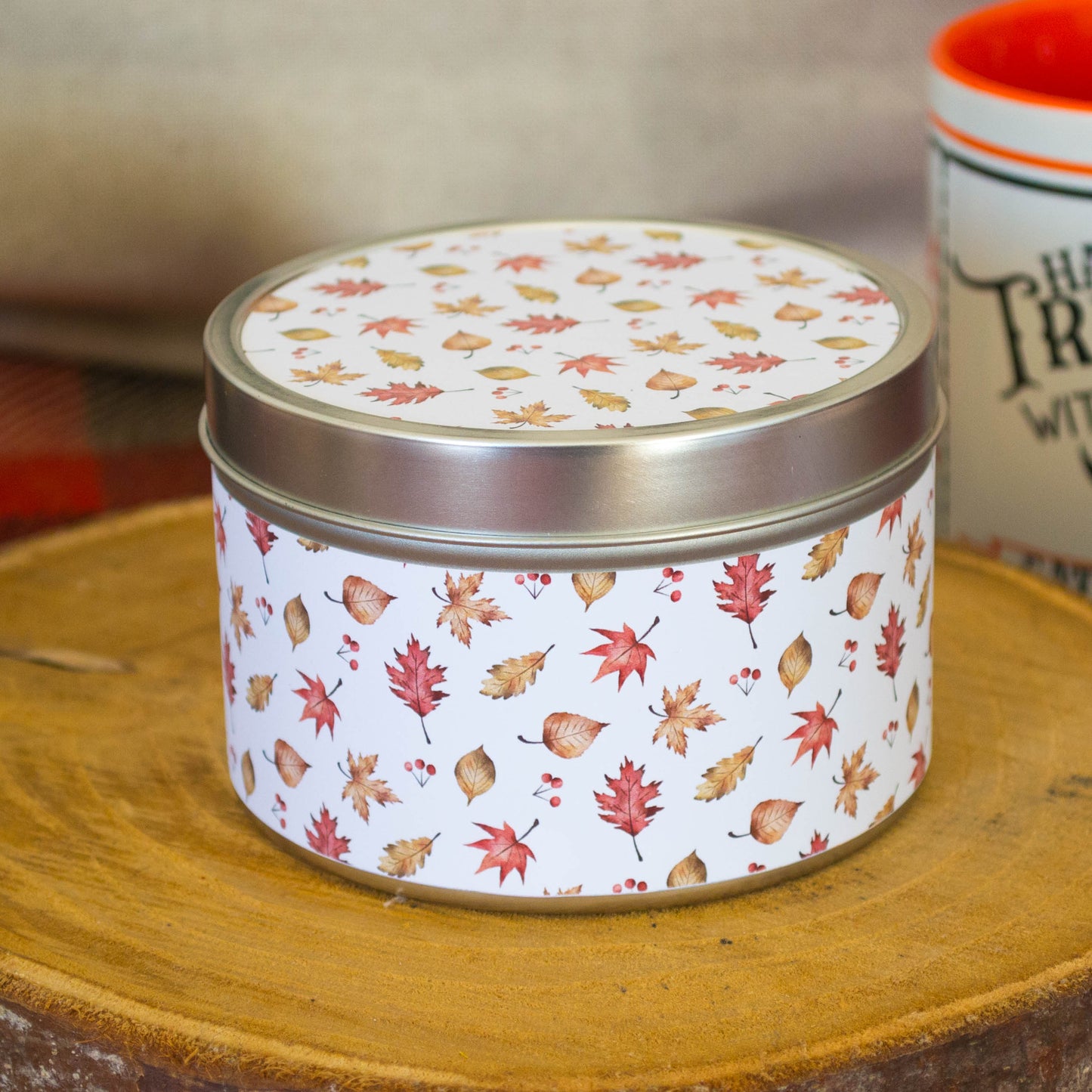 Boîte à thé | Biscuits ronde - Erables d'Automne