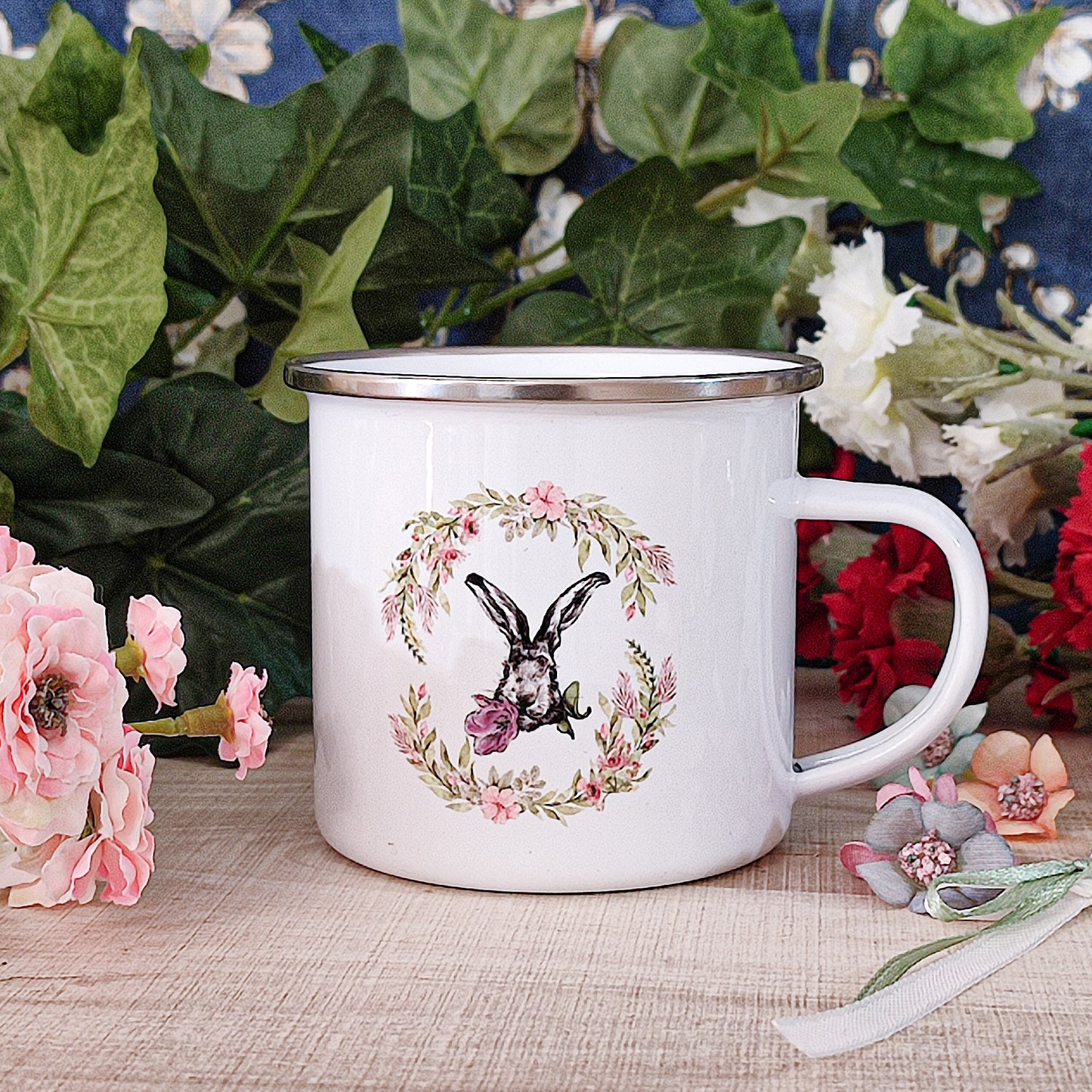 Pre-order Enamel Mugs - Rabbits Pattern