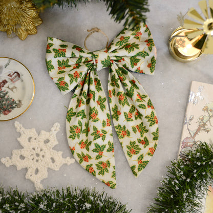 Noeud décoratif - Houx d'hiver