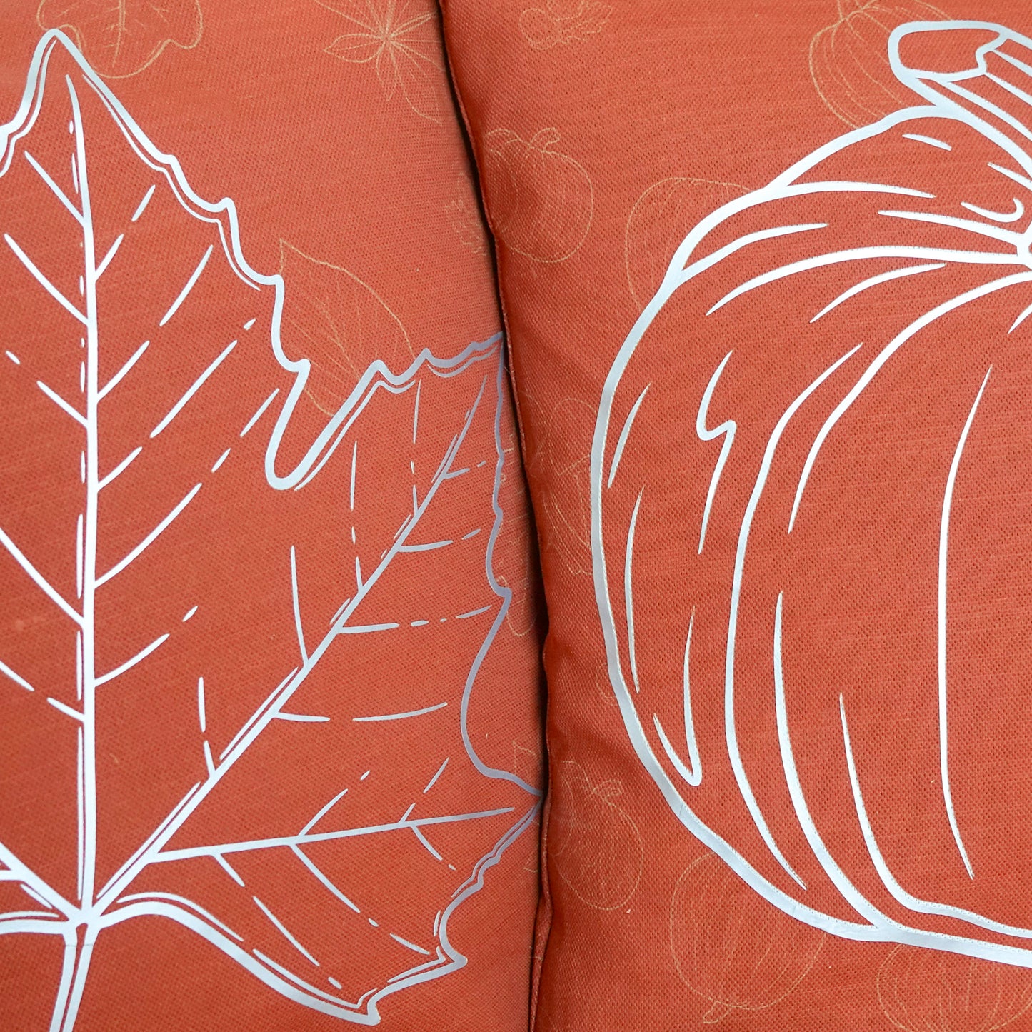 Duo Housse de Coussin "Citrouilles et Feuilles d'Erable" - 40x40cm