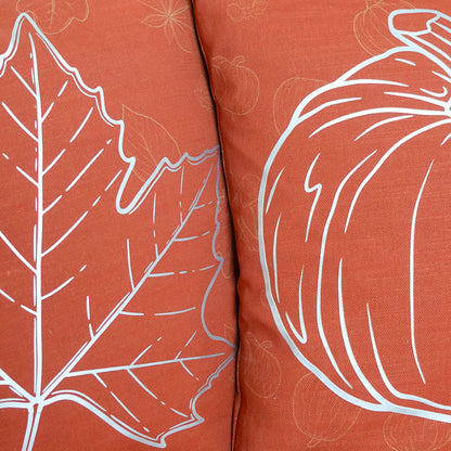 Duo Housse de Coussin "Citrouilles et Feuilles d'Erable" - 40x40cm