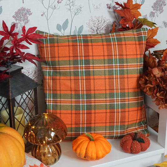 Housse de Coussin "Tartan d'Automne" - 40x40cm