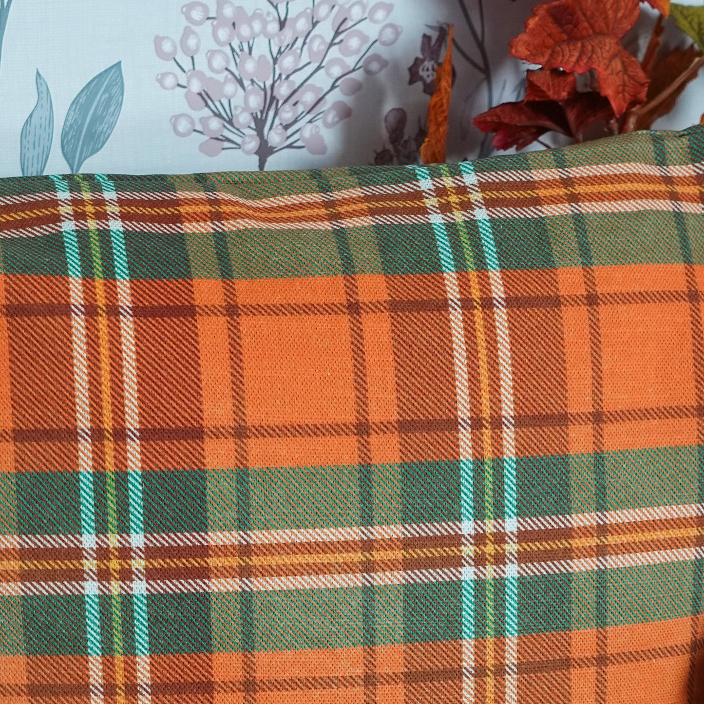 Housse de Coussin "Tartan d'Automne" - 40x40cm