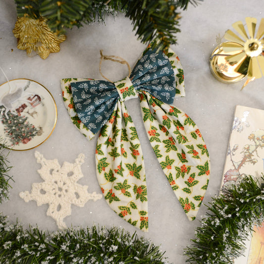 Noeud décoratif - Houx d'hiver