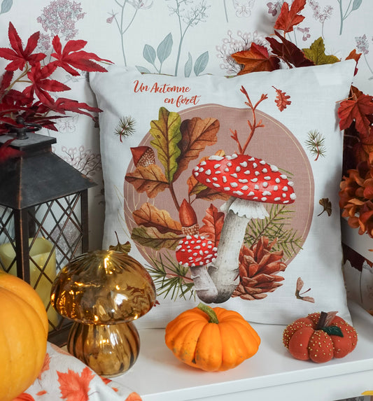 Housse de Coussin "Automne en Forêt" - 40x40cm