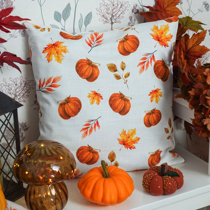 Housse de Coussin "Pluie de citrouilles" - 40x40cm