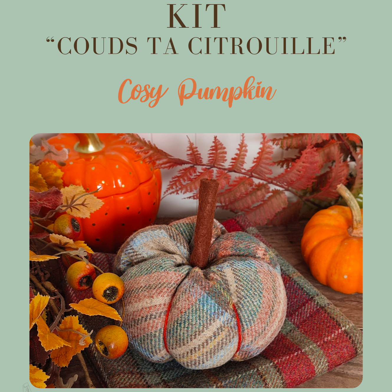 KIT DIY - Citrouille en tartan