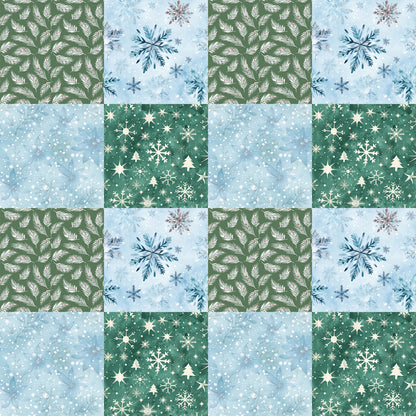 Pack patchwork Hiver 4 motifs - Flocons