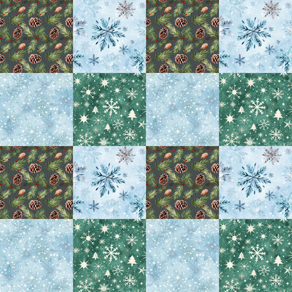 Pack patchwork Hiver 4 motifs - Village