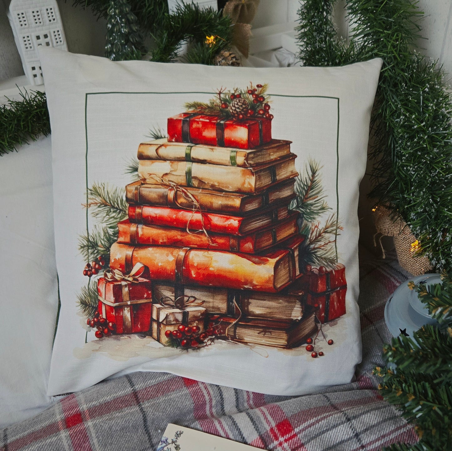 Housse de Coussin "Contes de Noël" - 40x40cm