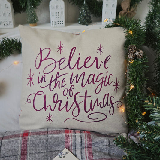 Housse "Believe in the Magic of Christmas" 40x40cm