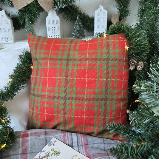 Housse de Coussin "Tartan de Noël" - 40x40cm