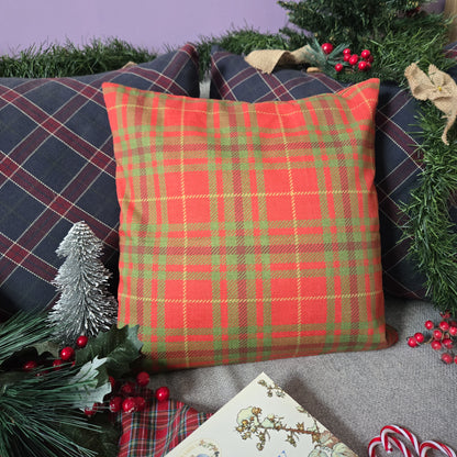 Housse de Coussin "Tartan de Noël" - 40x40cm