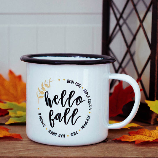 Enamel Mug"Hello Fall"- 284ml