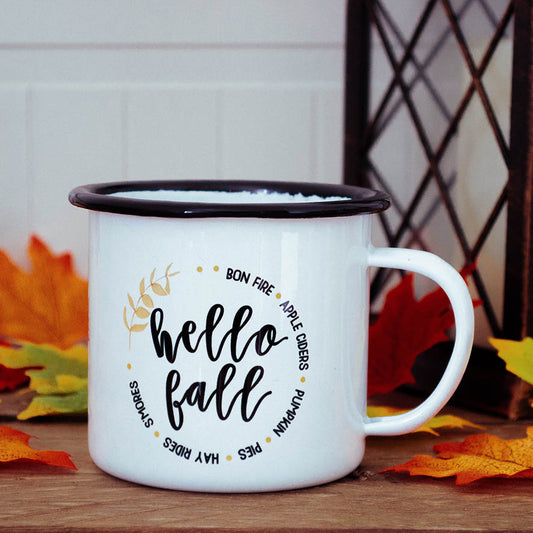 Mug Emaillé "Hello Fall" - 350ml