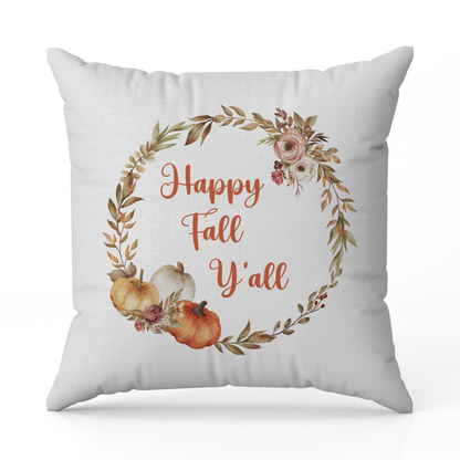 Housse de Coussin "Happy Fall Y'all" - 40x40cm